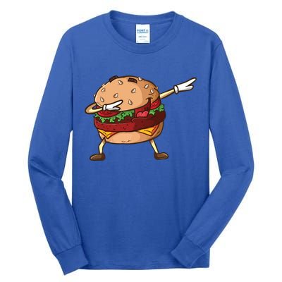 Cheeseburger Dab Pose Dabbing Dance National Burger Day Pun Meaningful Gift Tall Long Sleeve T-Shirt