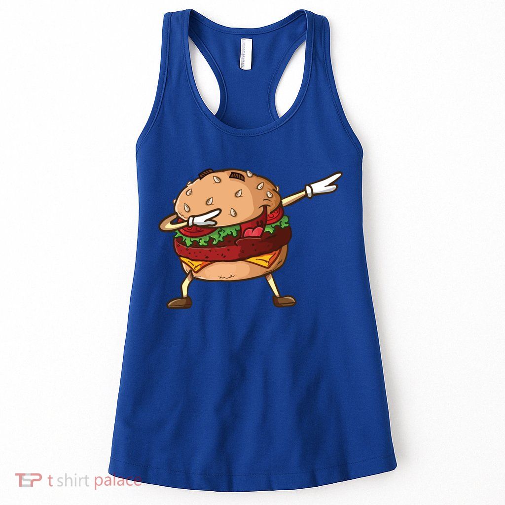 Cheeseburger Dab Pose Dabbing Dance National Burger Day Pun Meaningful Gift Womens Tank Top