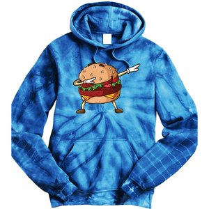 Cheeseburger Dab Pose Dabbing Dance National Burger Day Pun Meaningful Gift Tie Dye Hoodie