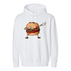 Cheeseburger Dab Pose Dabbing Dance National Burger Day Pun Meaningful Gift Garment-Dyed Fleece Hoodie