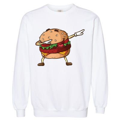 Cheeseburger Dab Pose Dabbing Dance National Burger Day Pun Meaningful Gift Garment-Dyed Sweatshirt