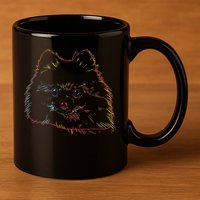 Colourful Dog Pomeranian 11oz C Handle Ceramic Mug
