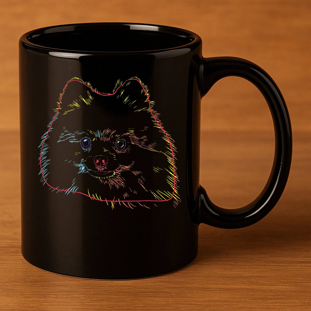 Colourful Dog Pomeranian 11oz C Handle Ceramic Mug