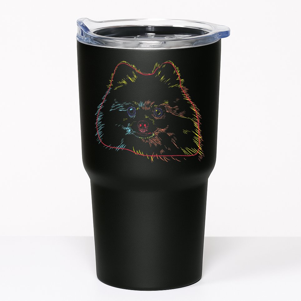 Colourful Dog Pomeranian Tumbler