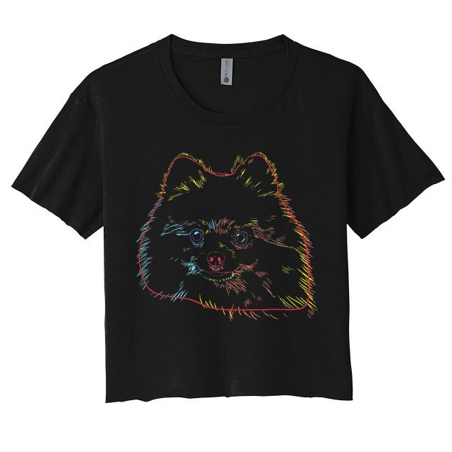 Colourful Dog Pomeranian Crop Top