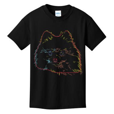 Colourful Dog Pomeranian Kids T-Shirt