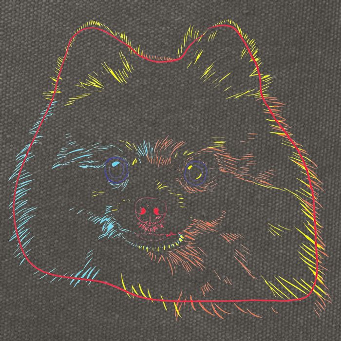 Colourful Dog Pomeranian Cotton Canvas Backpack