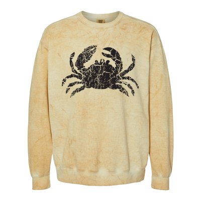 Crab Distressed Print Vintage Crab Colorblast Crewneck Sweatshirt