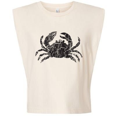 Crab Distressed Print Vintage Crab Garment-Dyed Women's Muscle Tee