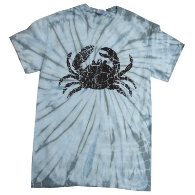 Crab Distressed Print Vintage Crab Tie-Dye T-Shirt