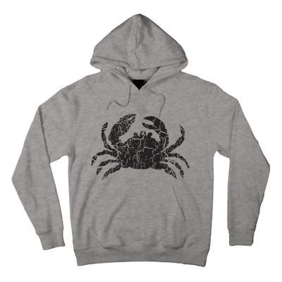 Crab Distressed Print Vintage Crab Tall Hoodie