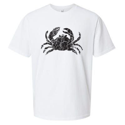 Crab Distressed Print Vintage Crab Sueded Cloud Jersey T-Shirt