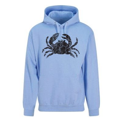 Crab Distressed Print Vintage Crab Unisex Surf Hoodie