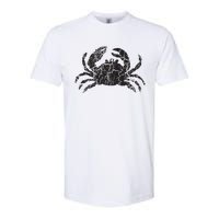 Crab Distressed Print Vintage Crab Softstyle CVC T-Shirt