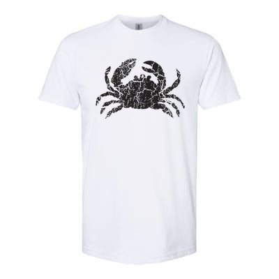 Crab Distressed Print Vintage Crab Softstyle CVC T-Shirt