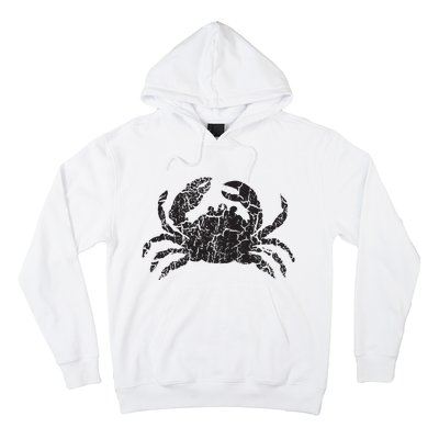 Crab Distressed Print Vintage Crab Hoodie