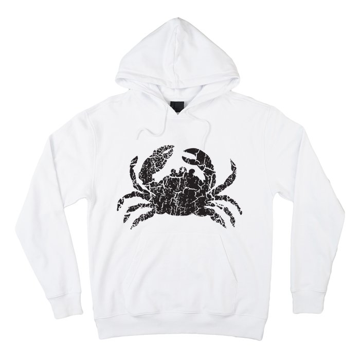 Crab Distressed Print Vintage Crab Hoodie