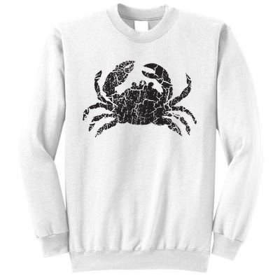 Crab Distressed Print Vintage Crab Sweatshirt