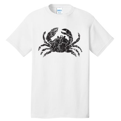 Crab Distressed Print Vintage Crab Tall T-Shirt