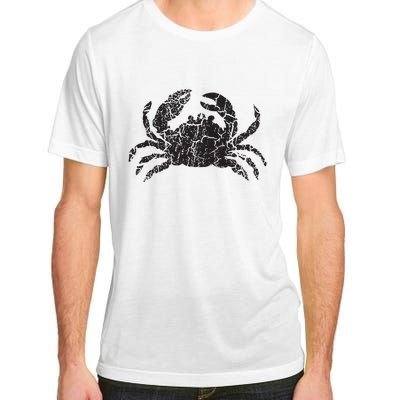 Crab Distressed Print Vintage Crab Adult ChromaSoft Performance T-Shirt