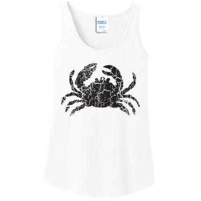 Crab Distressed Print Vintage Crab Ladies Essential Tank