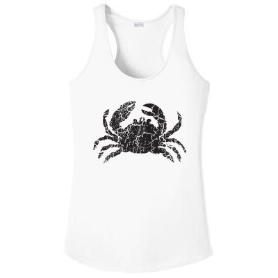 Crab Distressed Print Vintage Crab Ladies PosiCharge Competitor Racerback Tank