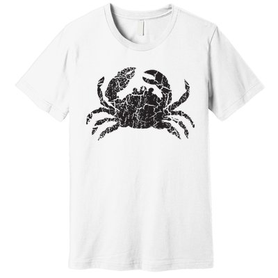 Crab Distressed Print Vintage Crab Premium T-Shirt