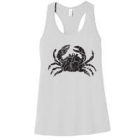 Crab Distressed Print Vintage Crab Women's Racerback Tank