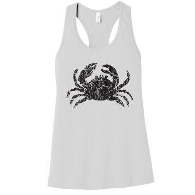 Crab Distressed Print Vintage Crab Women's Racerback Tank