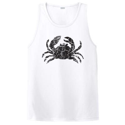 Crab Distressed Print Vintage Crab PosiCharge Competitor Tank