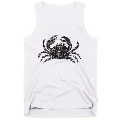 Crab Distressed Print Vintage Crab Tank Top