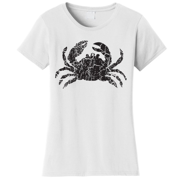 Crab Distressed Print Vintage Crab Women's T-Shirt