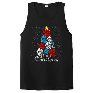 Cute Dog Paw Print Christmas Tree Gift PosiCharge Competitor Tank