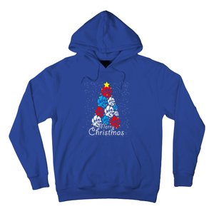 Cute Dog Paw Print Christmas Tree Gift Hoodie