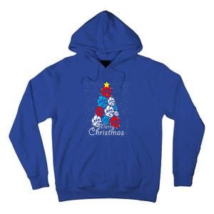 Cute Dog Paw Print Christmas Tree Gift Tall Hoodie