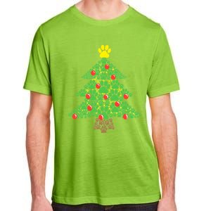 Cute Dog Paw Print Christmas Tree Funny Gift Adult ChromaSoft Performance T-Shirt