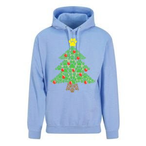 Cute Dog Paw Print Christmas Tree Funny Gift Unisex Surf Hoodie