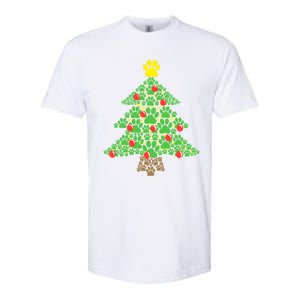 Cute Dog Paw Print Christmas Tree Funny Gift Softstyle CVC T-Shirt