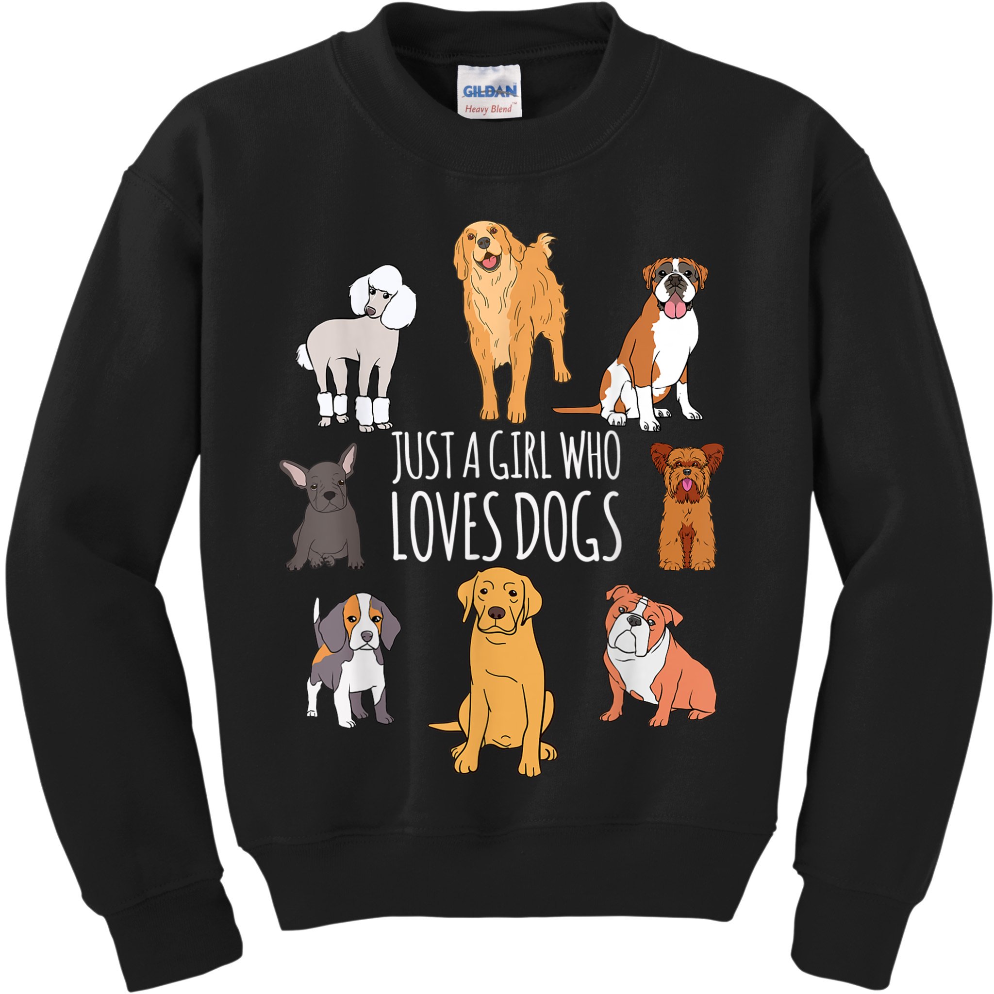 Cute Dog & Puppy Lover Gift | Fun Just A Girl Who Loves Dogs Kids Sweatshirt
