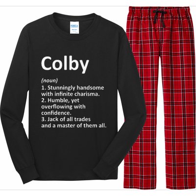 COLBY Definition Personalized Name Funny Birthday Gift Idea Long Sleeve Pajama Set