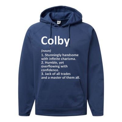 COLBY Definition Personalized Name Funny Birthday Gift Idea Performance Fleece Hoodie