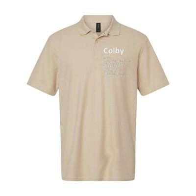 COLBY Definition Personalized Name Funny Birthday Gift Idea Softstyle Adult Sport Polo