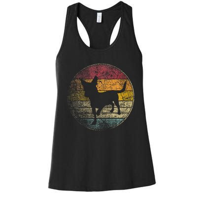 Chiweenie Dog Puppy Pet Gift Retro Style Vintage 80s Women's Racerback Tank