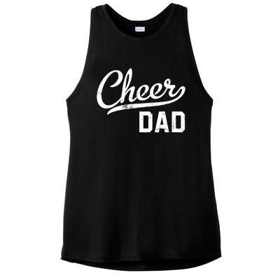 Cheer Dad Proud Cheerleading Dad Gift Ladies PosiCharge Tri-Blend Wicking Tank