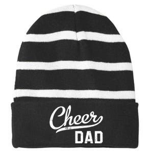 Cheer Dad Proud Cheerleading Dad Gift Striped Beanie with Solid Band