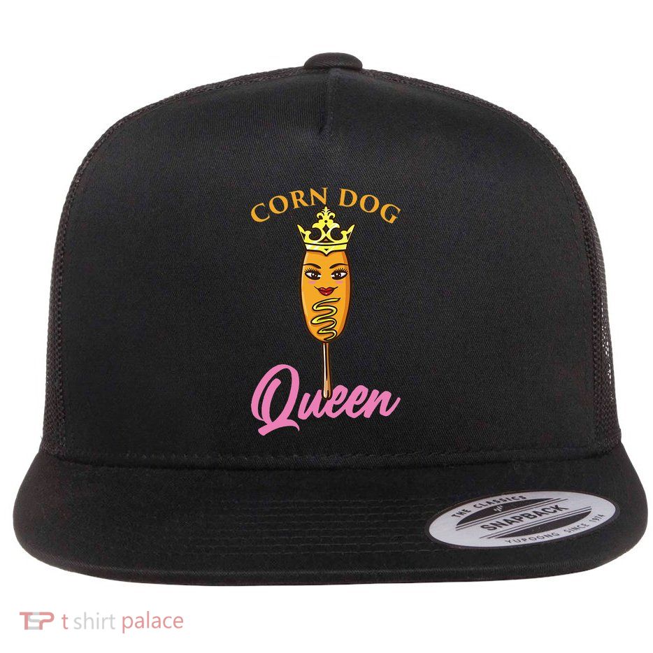 Corn Dog Queen Corn Dog Lover Flat Bill Trucker Hat