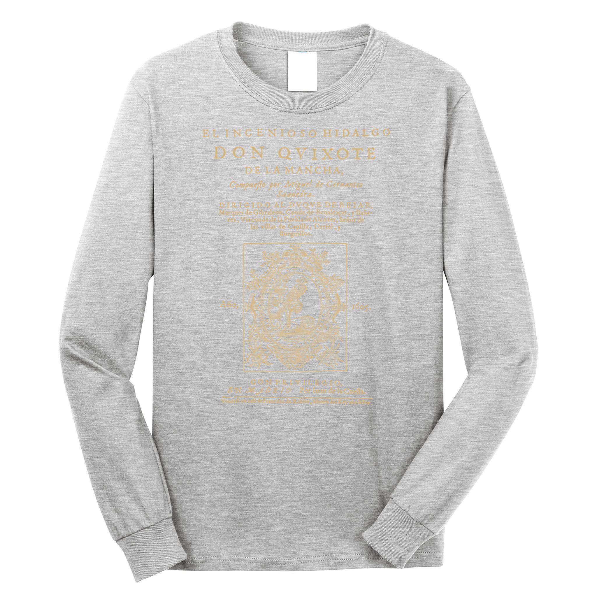 Cervantes Don Quijote De La Mancha. Dark Clothes Version T-Shirt Long Sleeve Shirt