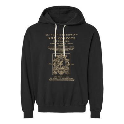 Cervantes Don Quijote De La Mancha. Dark Clothes Version T-Shirt Garment-Dyed Fleece Hoodie