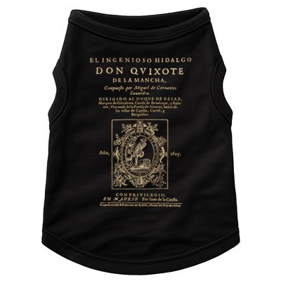 Cervantes Don Quijote De La Mancha. Dark Clothes Version T-Shirt Doggie Tank