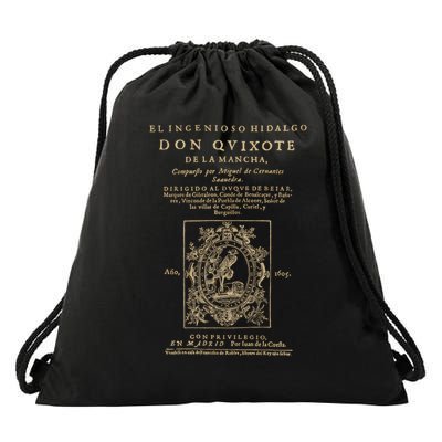 Cervantes Don Quijote De La Mancha. Dark Clothes Version T-Shirt Drawstring Bag